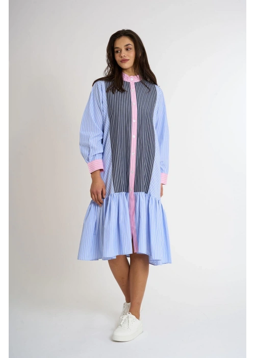 Garni Ruffled Long Dress | Blue