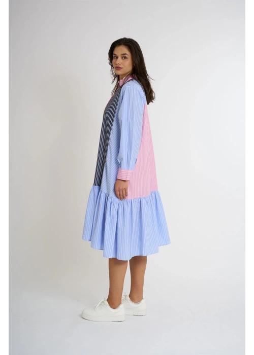Garni Ruffled Long Dress | Blue