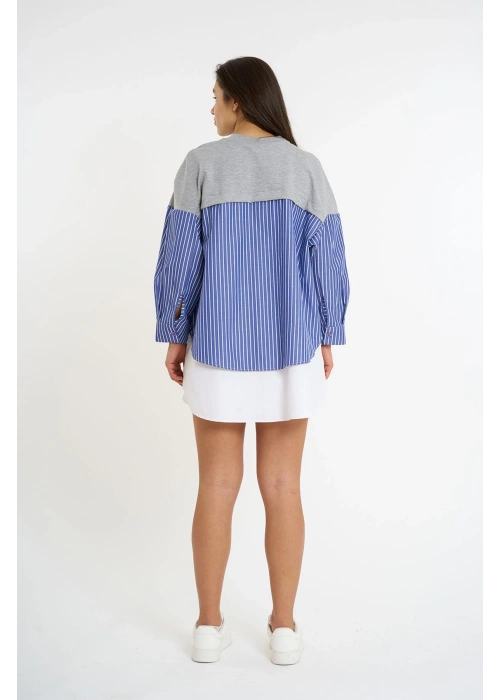 Garnished Shirt | Navy blue