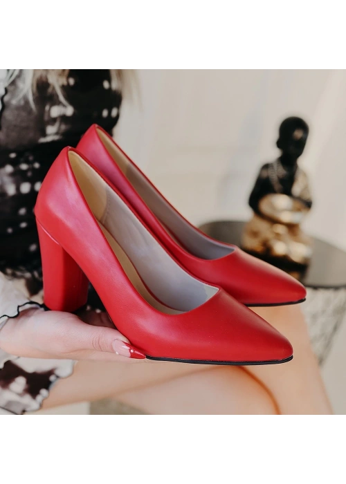 Giort Kırmızı Cilt Topuklu Ayakkabı