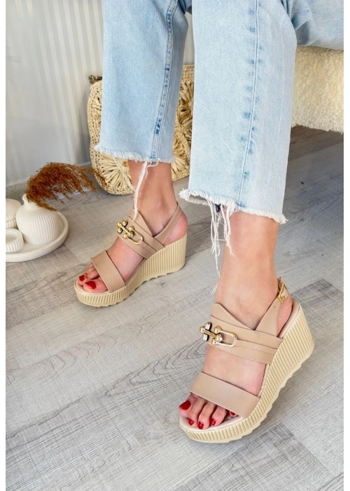 Gitay Nude Cilt Dolgu Topuk Sandalet