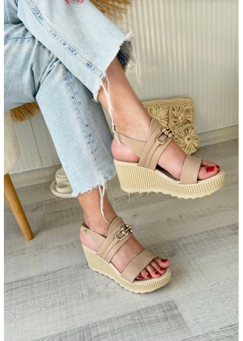 Gitay Nude Cilt Dolgu Topuk Sandalet