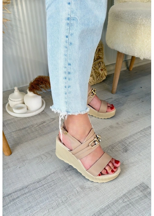 Gitay Nude Cilt Dolgu Topuk Sandalet