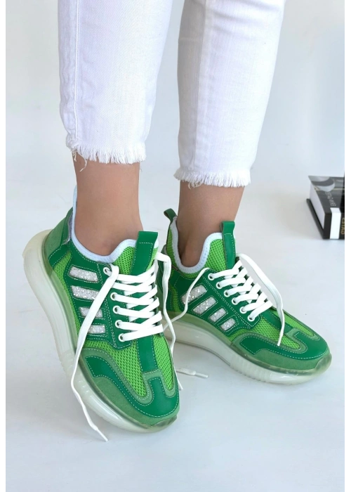 Giwen Yeşil Süet Bağcıklı Spor Ayakkabı