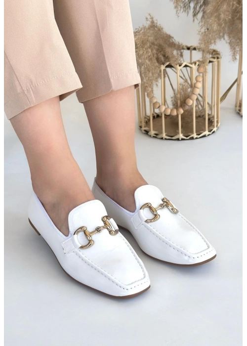 Guart Beyaz Rugan Babet Ayakkabı