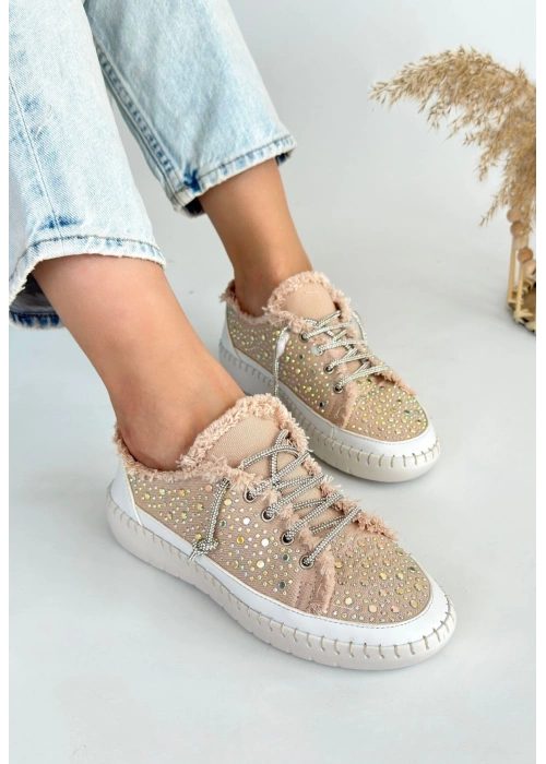 Guji Bej Kot Bağcıklı Spor Ayakkabı