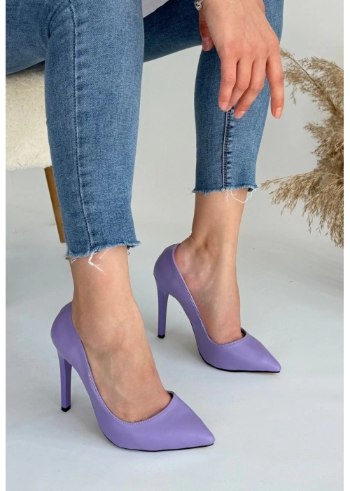 Hillar Lila Cilt Stiletto Ayakkabı