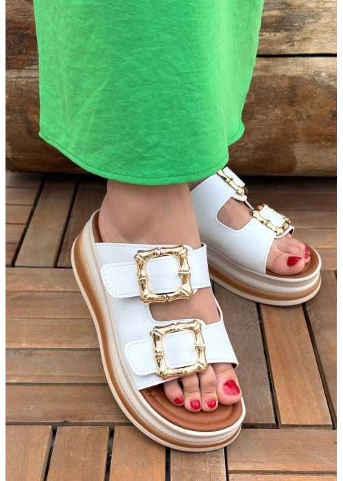 Jalli Beyaz Cilt Terlik