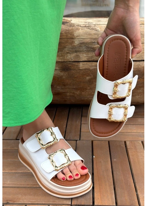 Jalli Beyaz Cilt Terlik