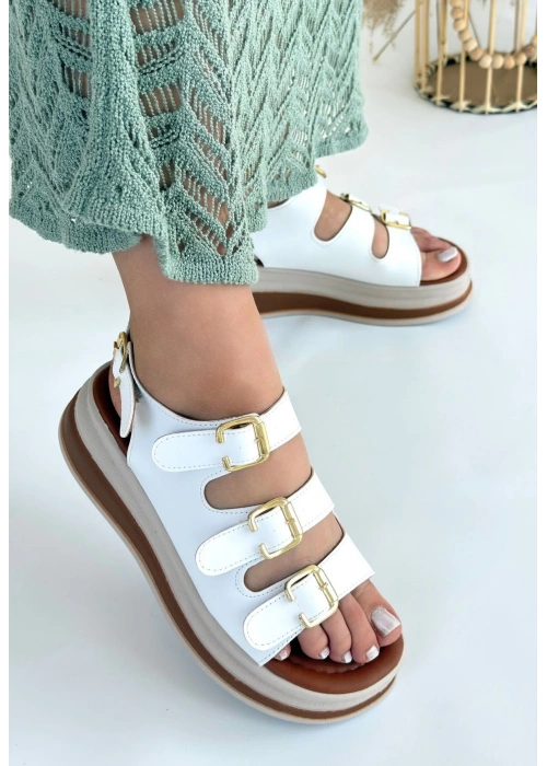 Jatay Beyaz Cilt Sandalet