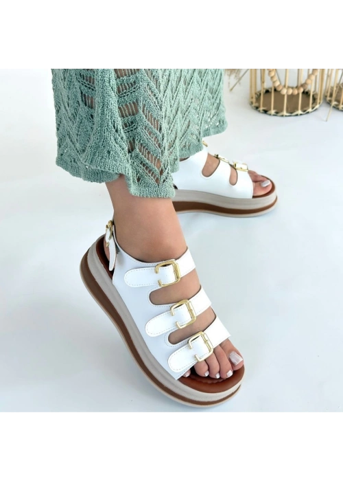 Jatay Beyaz Cilt Sandalet