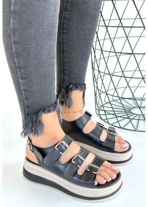 Jatay Siyah Cilt Sandalet