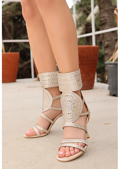 Jessi Ten Saten Boncuk İşlemeli Bootie