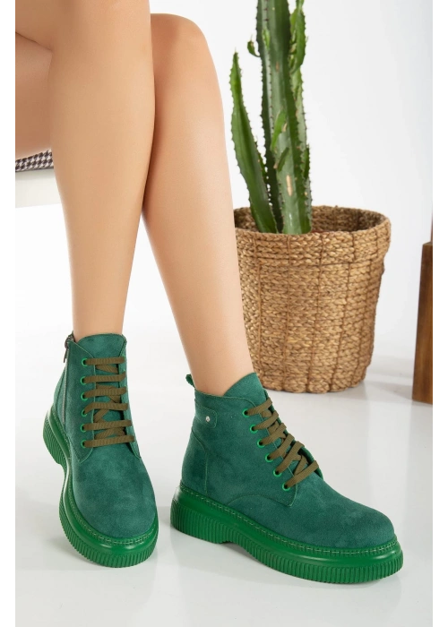 Jiwa Yeşil Süet Bağcıklı Bot