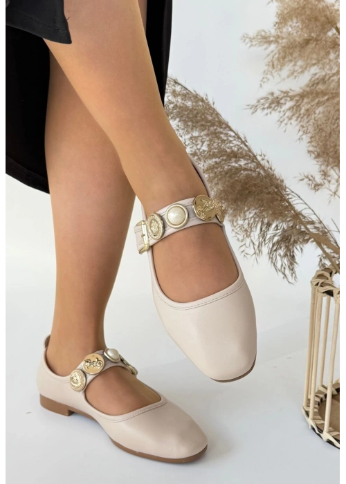 Koope Bej Cilt Babet Ayakkabı