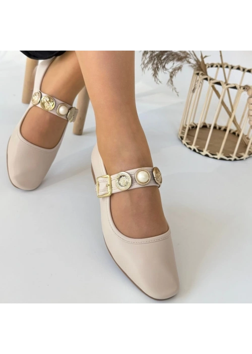 Koope Bej Cilt Babet Ayakkabı