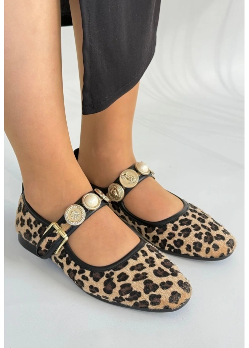 Koope Leopar Süet Babet Ayakkabı