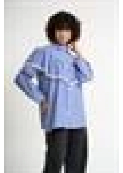 Lace Detailed Pleated Striped Shirt | Navyblue