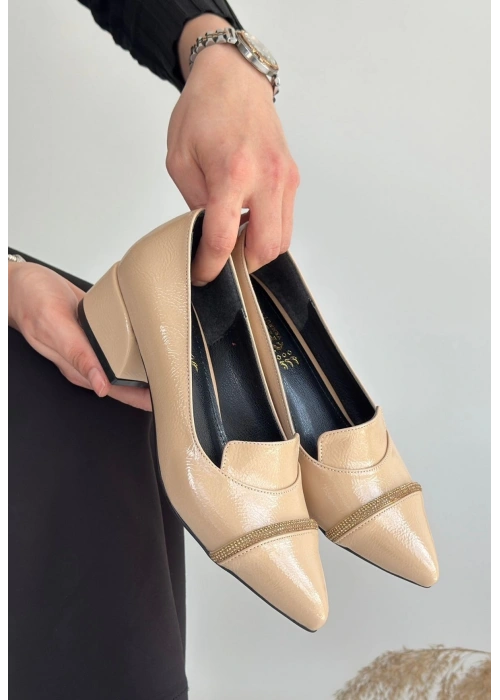 Liina Bej Rugan Topuklu Ayakkabı