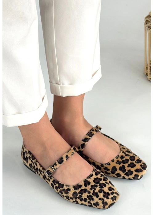 Linni Leopar Süet Babet Ayakkabı