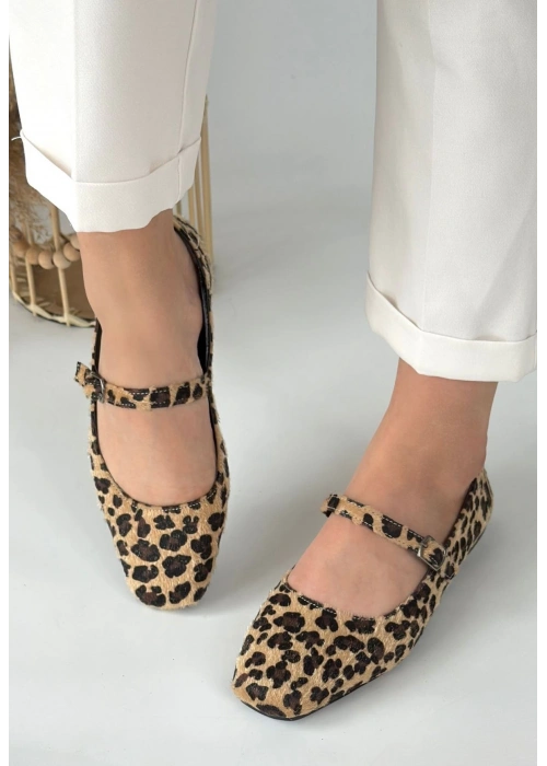 Linni Leopar Süet Babet Ayakkabı