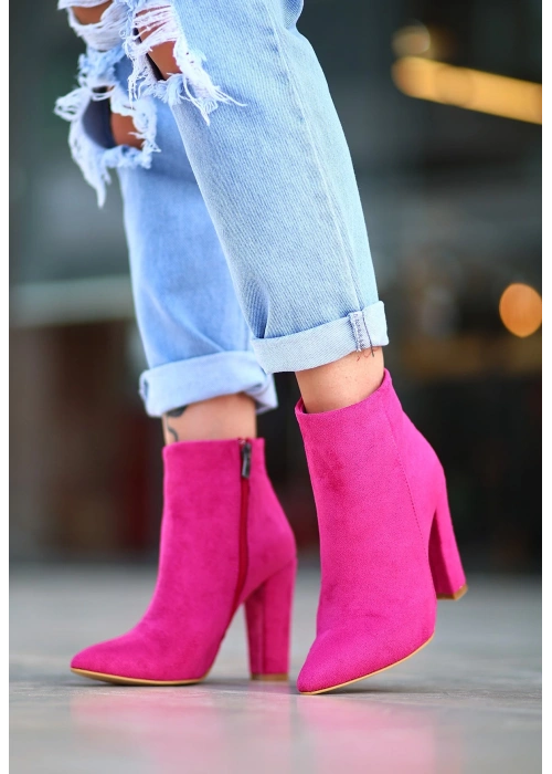 Loora Fuşya Süet Topuklu Bot