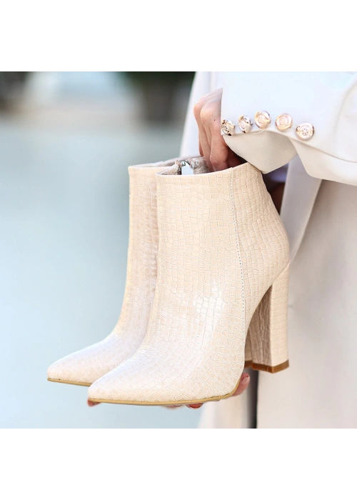 Loora Ten Rugan Desenli Topuklu Bot