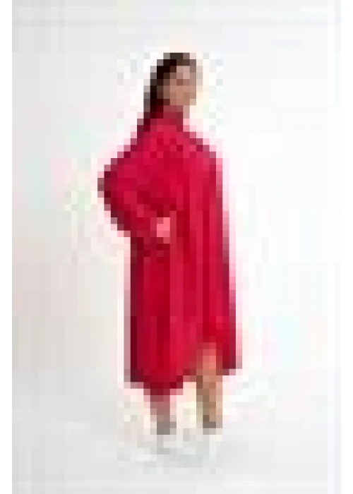 Magnificent Collar Slit Detailed Dress | fuchsia