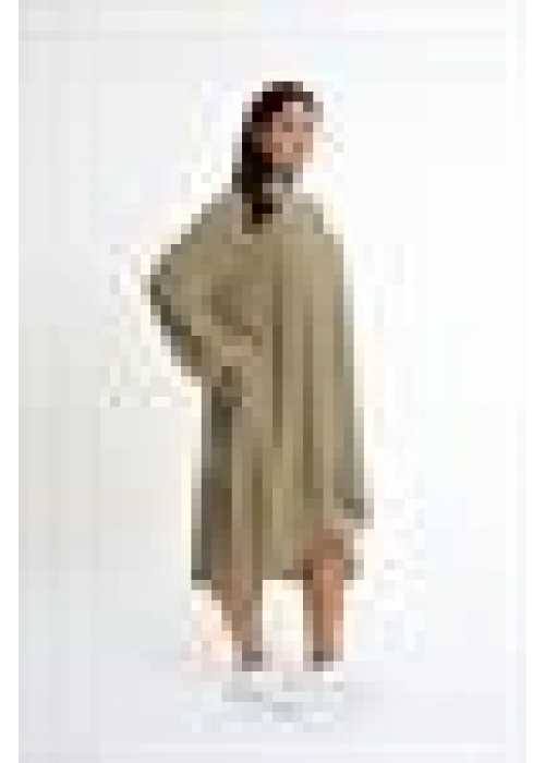 Magnificent Collar Slit Detailed Dress | Khaki