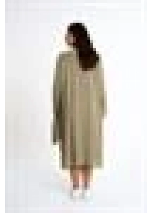 Magnificent Collar Slit Detailed Dress | Khaki