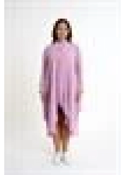 Magnificent Collar Slit Detailed Dress | lilac