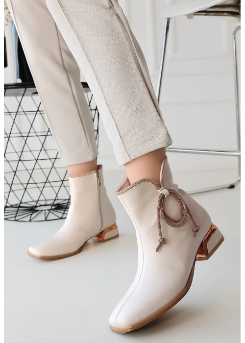 Melina Bej Cilt Topuklu Bot