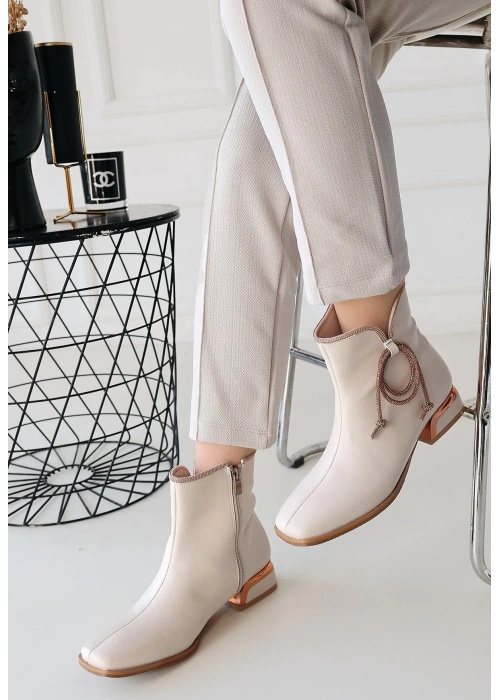 Melina Bej Cilt Topuklu Bot