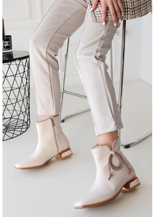 Melina Bej Cilt Topuklu Bot