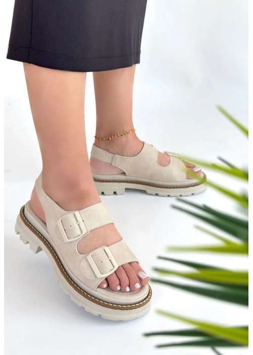 Milta Bej Nubuk Sandalet