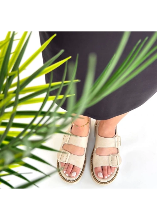 Milta Bej Nubuk Sandalet