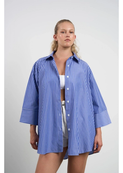 Minimal Pocket Poplin Shirt | Navy Blue