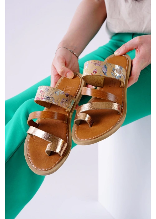 Minne Taba Şeritli Cilt Terlik