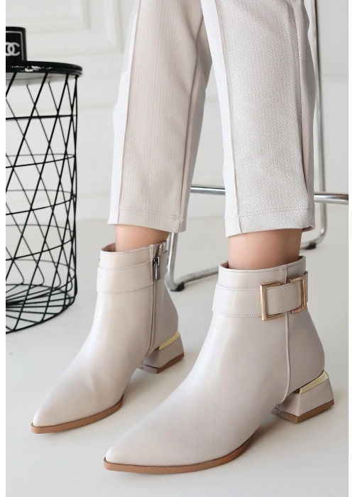 Mona Bej Cilt Topuklu Bot