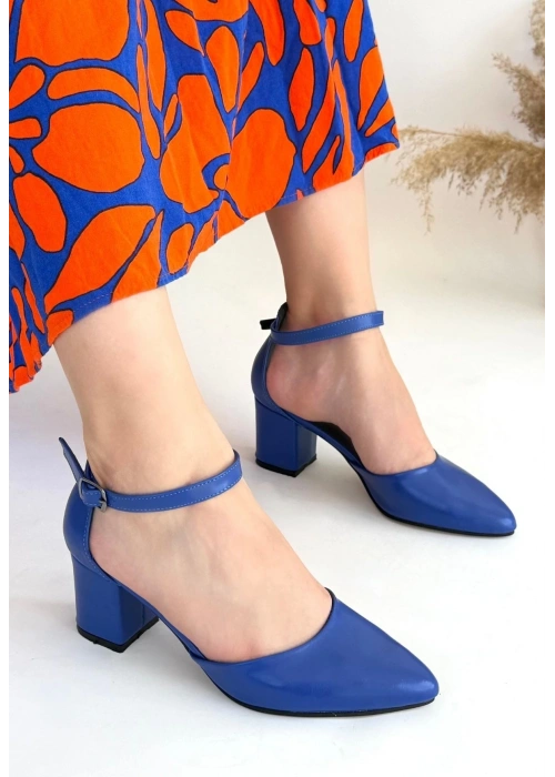 Mulen Mavi Cilt Topuklu Ayakkabı