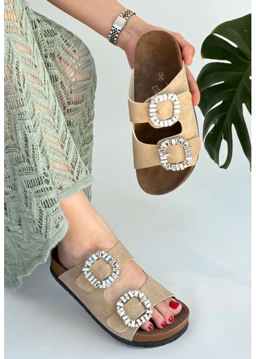 Nool Bej Nubuk Terlik