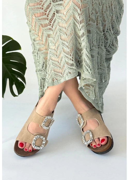 Nool Bej Nubuk Terlik