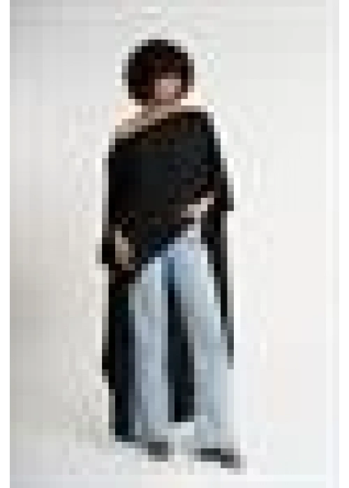 One Shoulder Asymmetric Blouse | Black