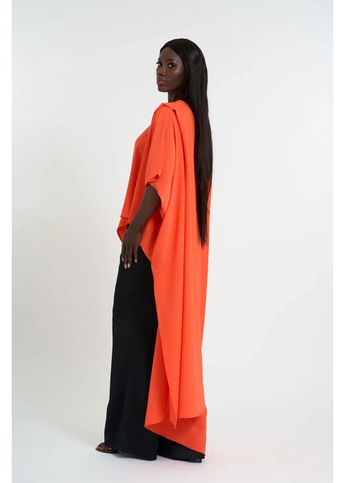 One Shoulder Asymmetric Blouse | Orange