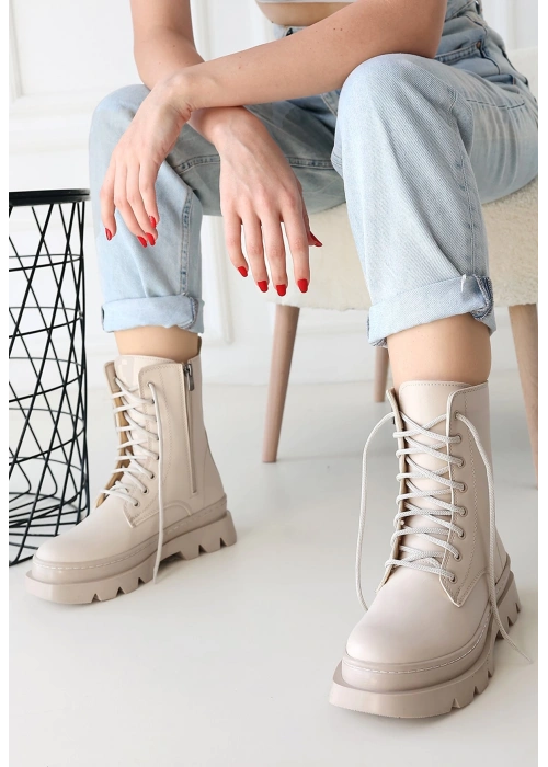 Orge Bej Cilt Bağcıklı Bot