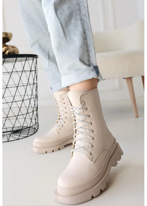 Orge Bej Cilt Bağcıklı Bot