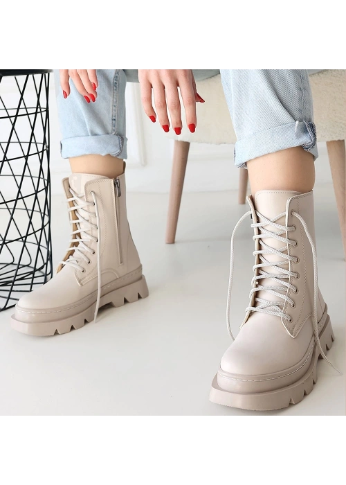 Orge Bej Cilt Bağcıklı Bot