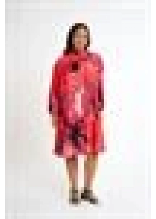 Patterned Ruffle Dress | Red