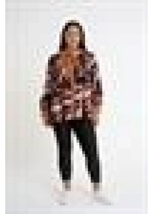 Patterned Shirt with Halter Neck Detail | Brown