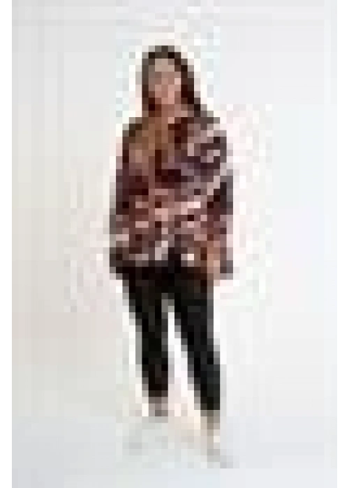 Patterned Shirt with Halter Neck Detail | Brown